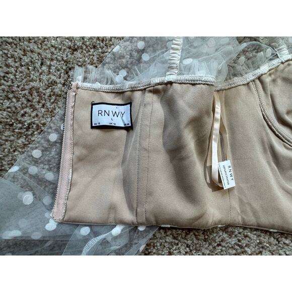 RNWY dressy shirt, cropped, Corset top, translucent sleeves, Size Large - Picture 8 of 9